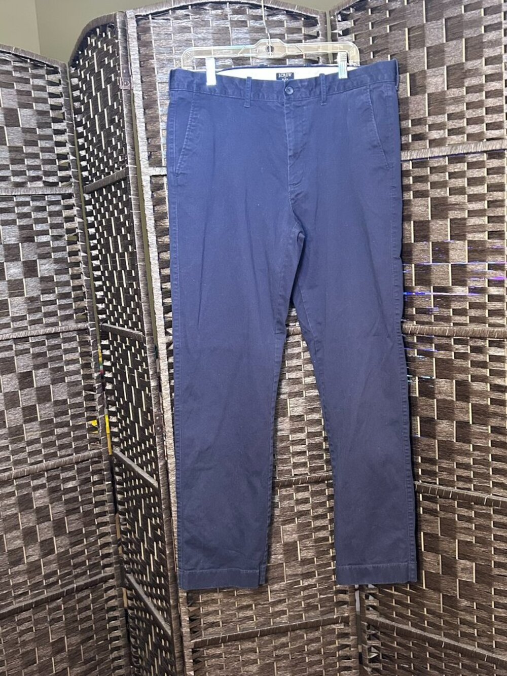 J.Crew Men's Flex Straight Chino Pants Navy Blue Size 35x32 Cotton Stretch